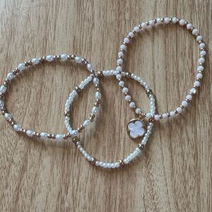Chic Pearl and Gold Bracelet Trio